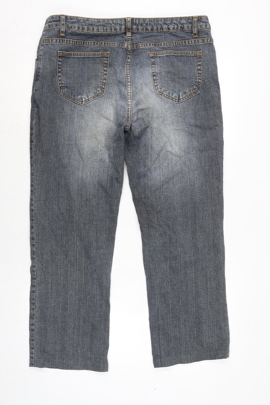 Denim & Co. Mens Blue Cotton Blend Straight Jeans Size 38 in L26 in Regular Zip