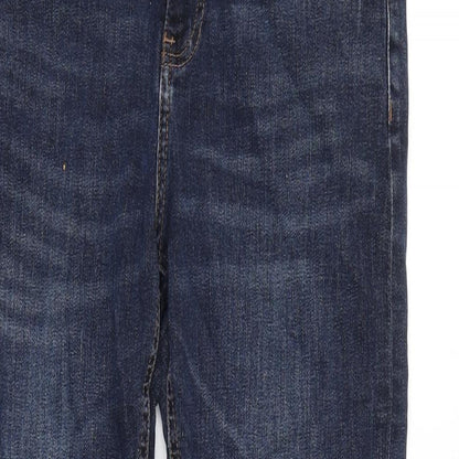 Reserve Denim Womens Blue Cotton Blend Tapered Jeans Size 12 L30 in Regular Zip - Raw Hem