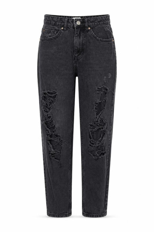 Front view of Denim & Co. women’s green cotton straight jeans, size UK 8, 27-inch leg regular zip