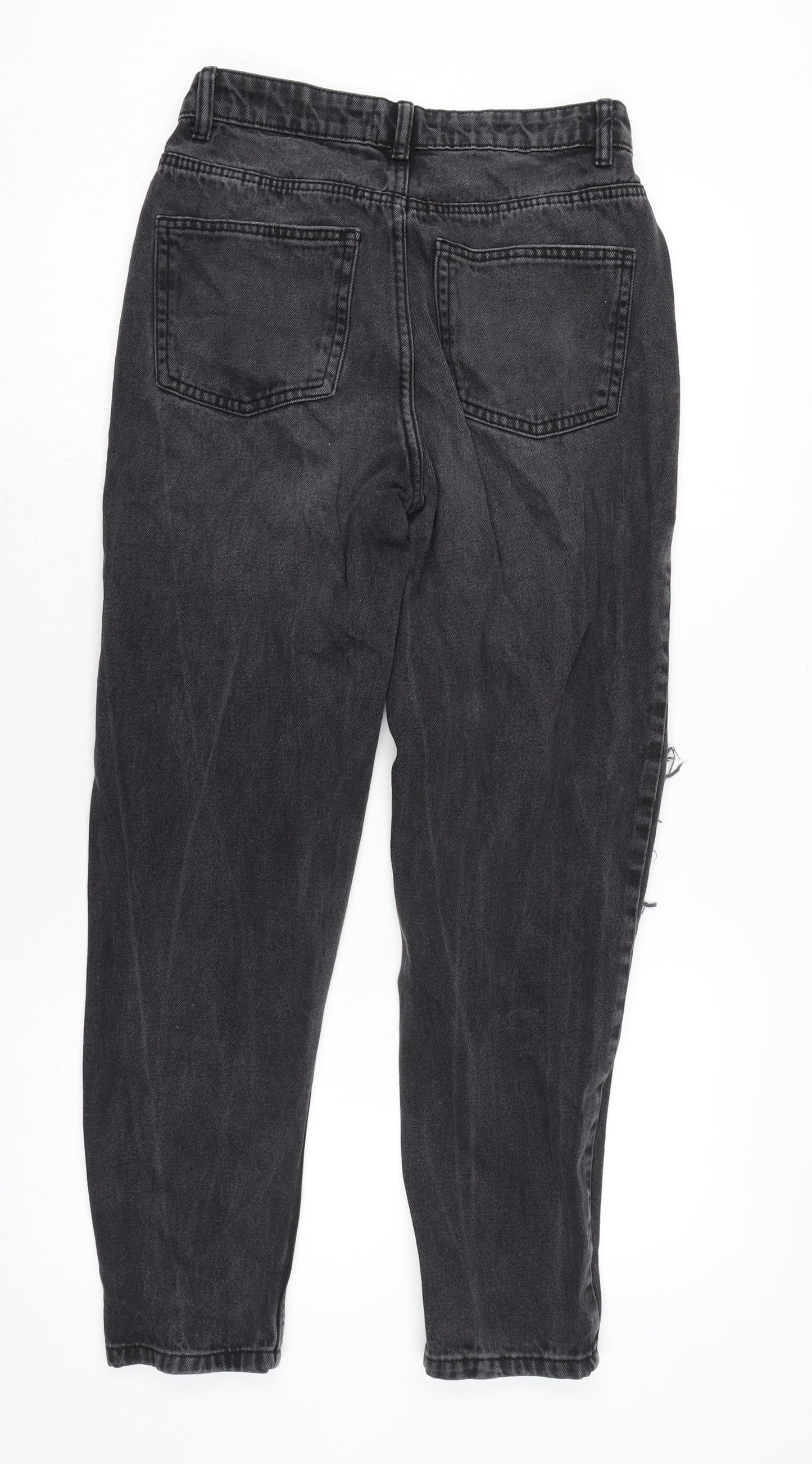 Denim & Co. Womens Green Cotton Straight Jeans Size 8 L27 in Regular Zip