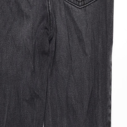 Denim & Co. Womens Green Cotton Straight Jeans Size 8 L27 in Regular Zip