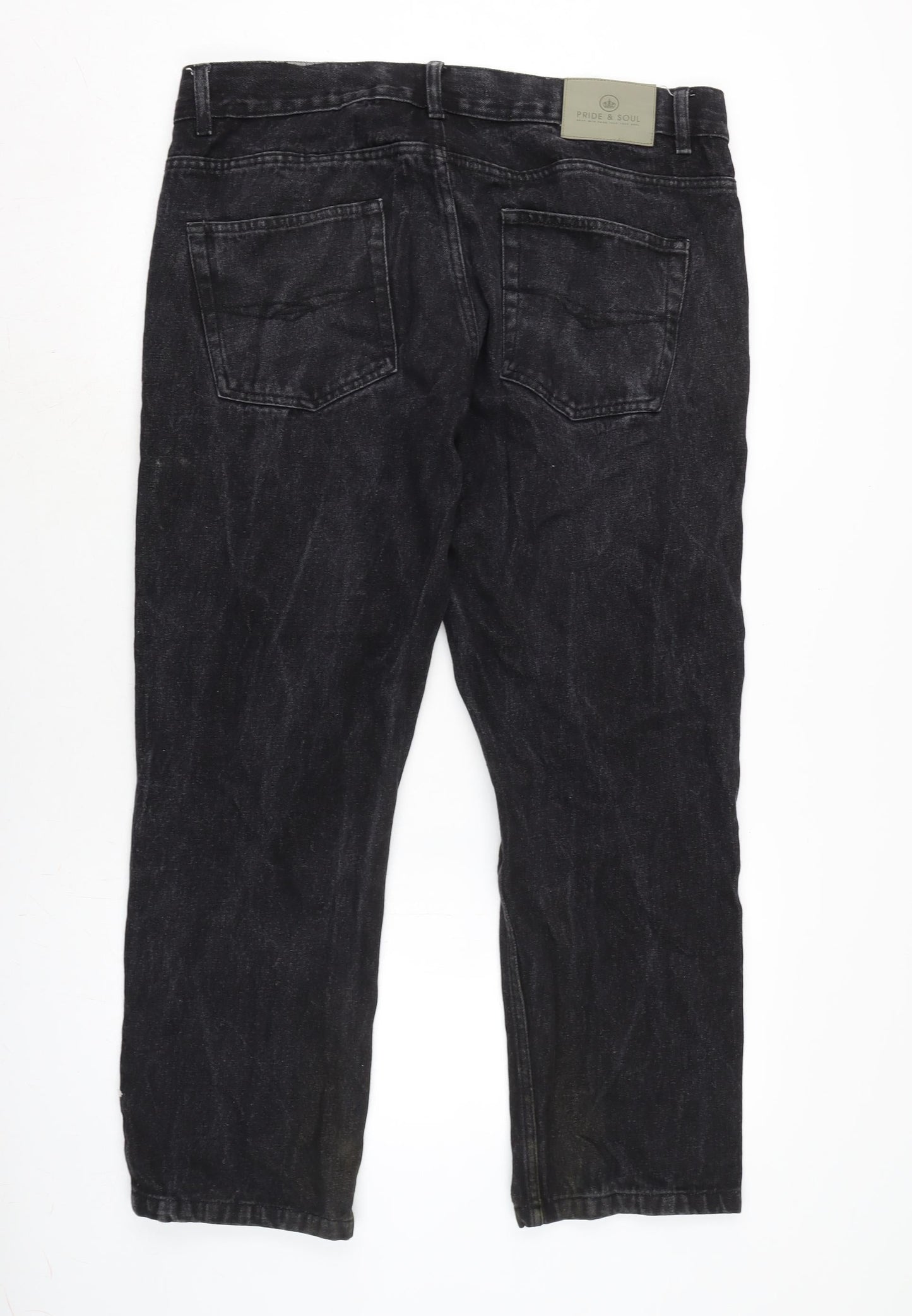 Mens UK Size 38 in Pride & soul Regular Fit Straight Grey Jeans