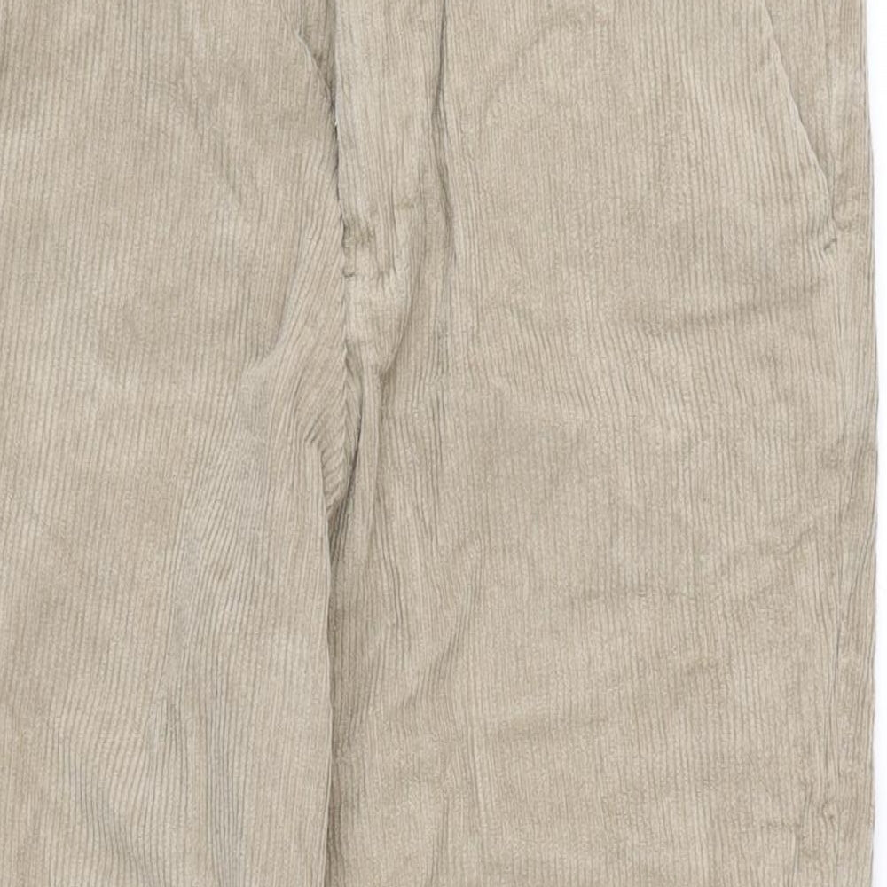 The Stronghold Mens Beige Cotton Trousers Size 34 in L28 in Regular Zip