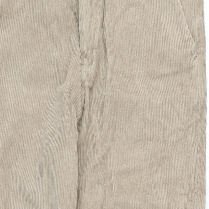The Stronghold Mens Beige Cotton Trousers Size 34 in L28 in Regular Zip