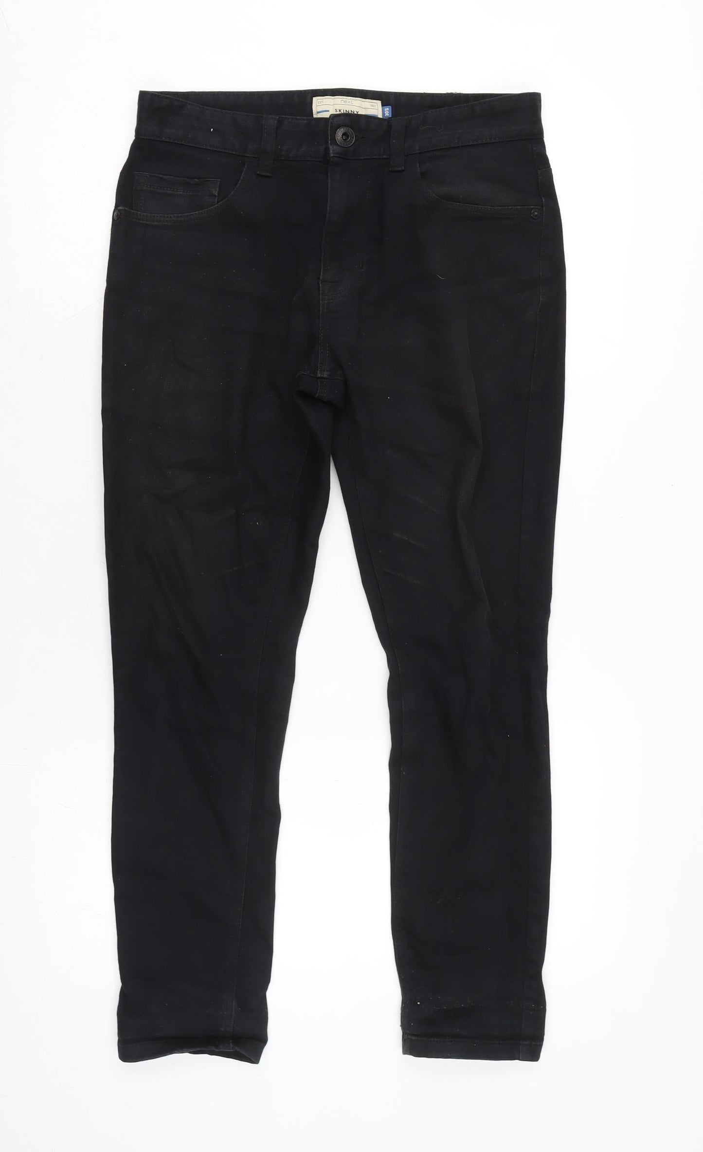 Mens UK Size 30 in NEXT Regular Fit Skinny Black Jeans