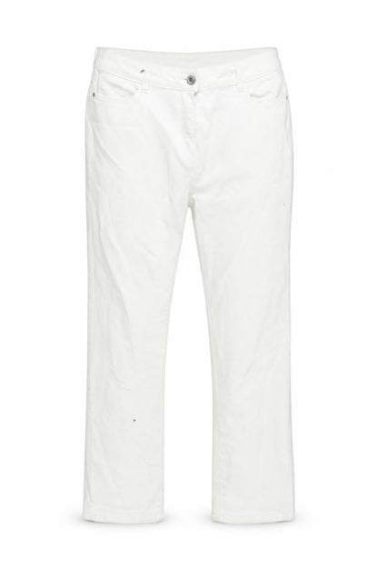 Womens UK Size 12 M&Co Regular Fit Straight White Jeans