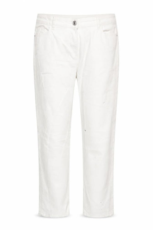 M&Co Womens Silver Cotton Blend Straight Jeans Size 12 L27 in Regular Zip
