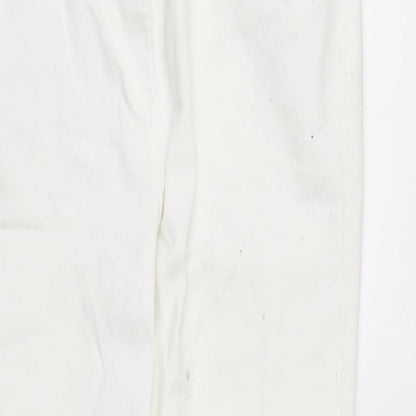 M&Co Womens Silver Cotton Blend Straight Jeans Size 12 L27 in Regular Zip