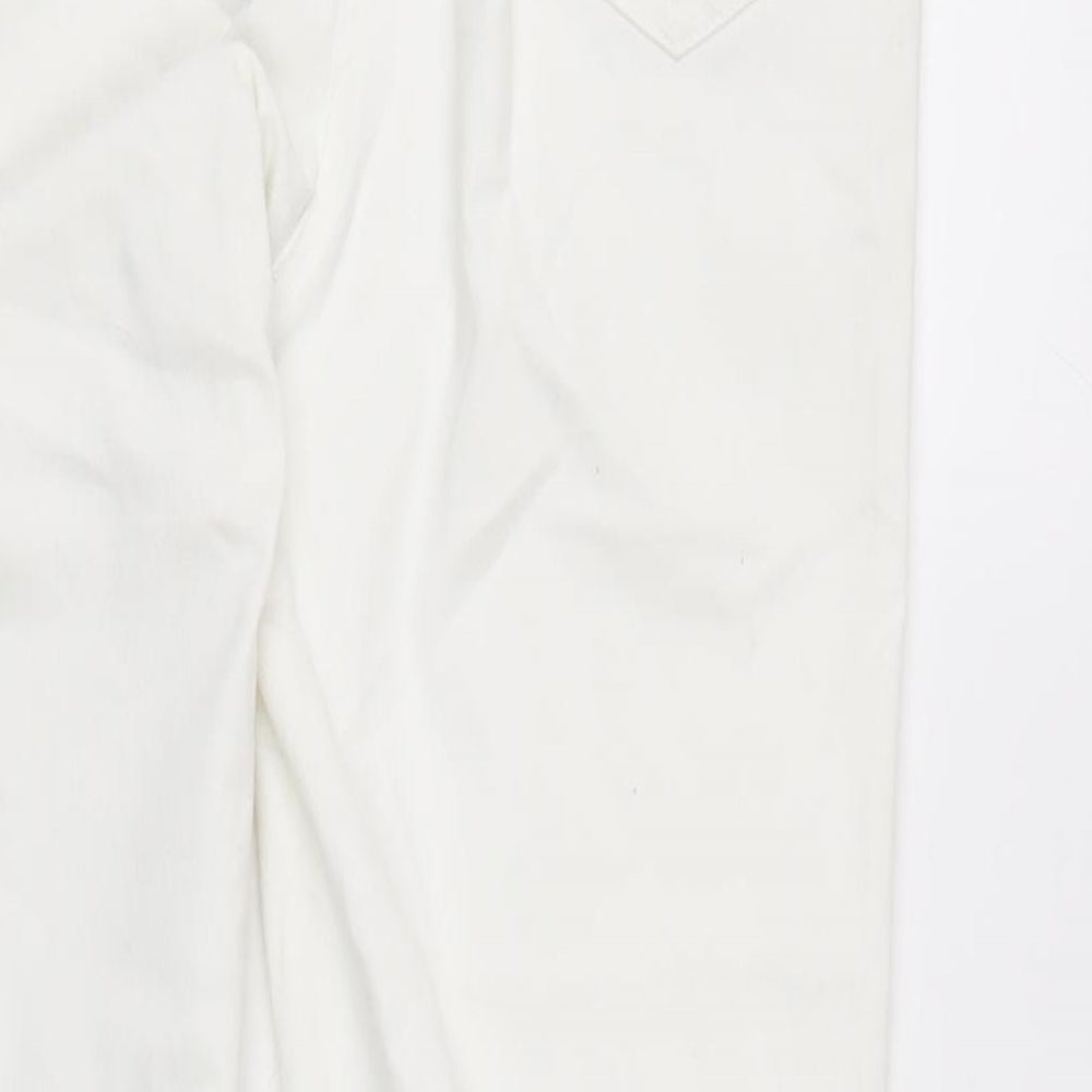 M&Co Womens Silver Cotton Blend Straight Jeans Size 12 L27 in Regular Zip