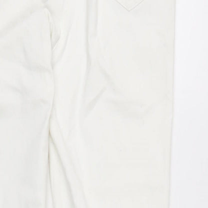 M&Co Womens Silver Cotton Blend Straight Jeans Size 12 L27 in Regular Zip