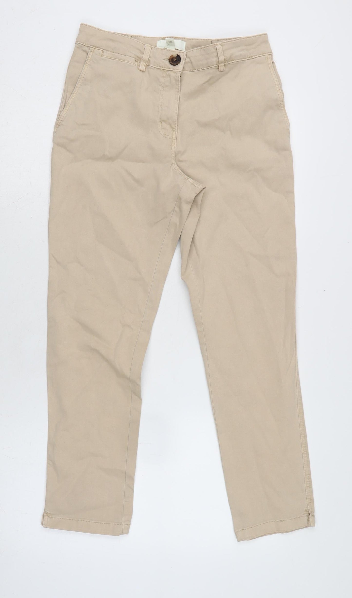 Womens UK Size 8 H&M Regular Fit Tapered Beige Jeans