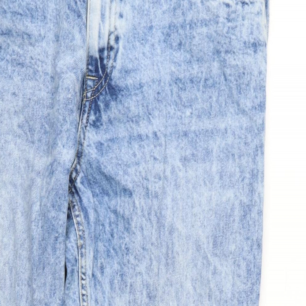 Denim & Co. Womens Blue Cotton Straight Jeans Size 14 L28.5 in Regular Zip