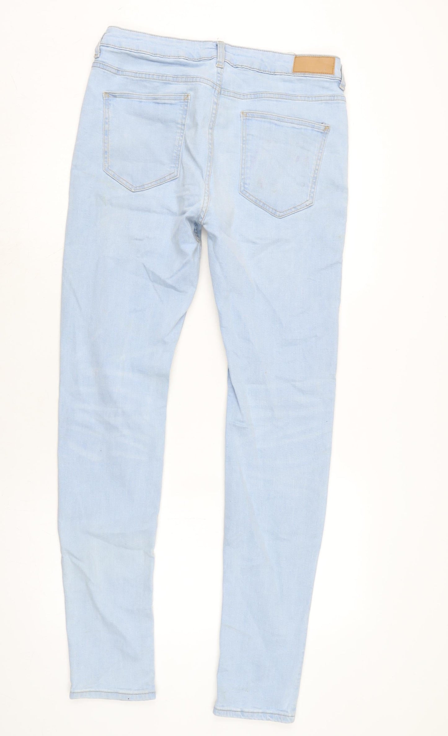 Denim & Co. Mens Blue Cotton Blend Skinny Jeans Size 32 in L33 in Extra-Slim Button