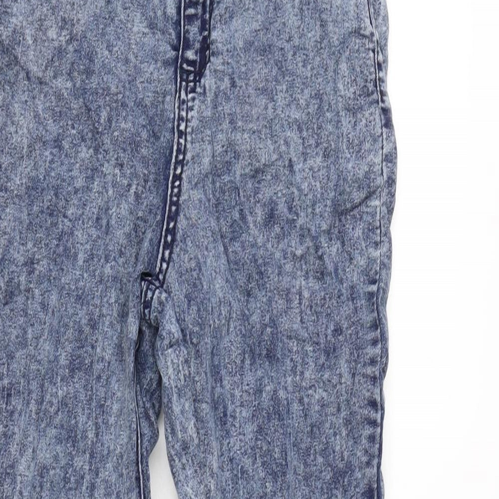 Denim & Co. Womens Blue Cotton Blend Skinny Jeans Size 14 L28 in Regular Zip