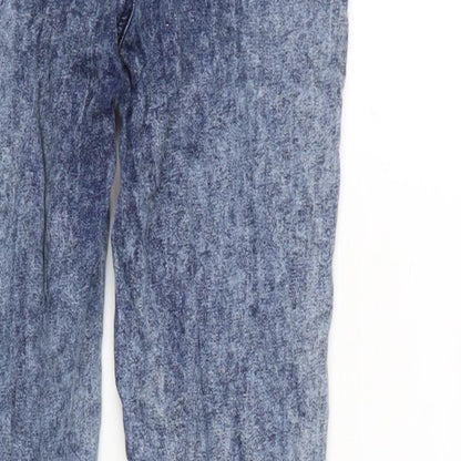 Denim & Co. Womens Blue Cotton Blend Skinny Jeans Size 14 L28 in Regular Zip