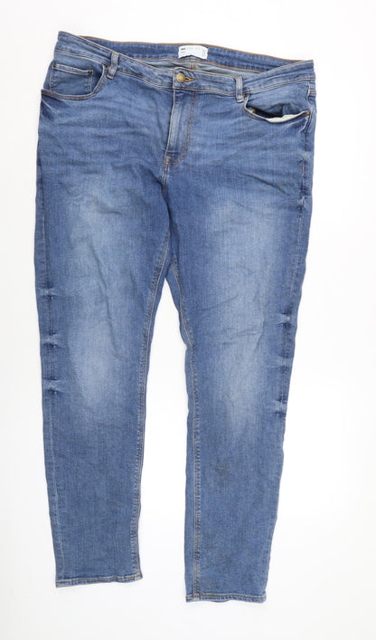 ASOS Mens Blue Cotton Blend Skinny Jeans Size 38 in L31 in Regular Zip