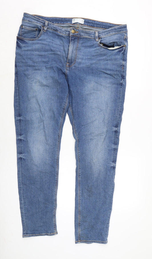 ASOS Mens Blue Cotton Blend Skinny Jeans Size 38 in L31 in Regular Zip