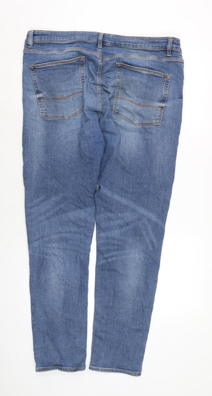 ASOS Mens Blue Cotton Blend Skinny Jeans Size 38 in L31 in Regular Zip