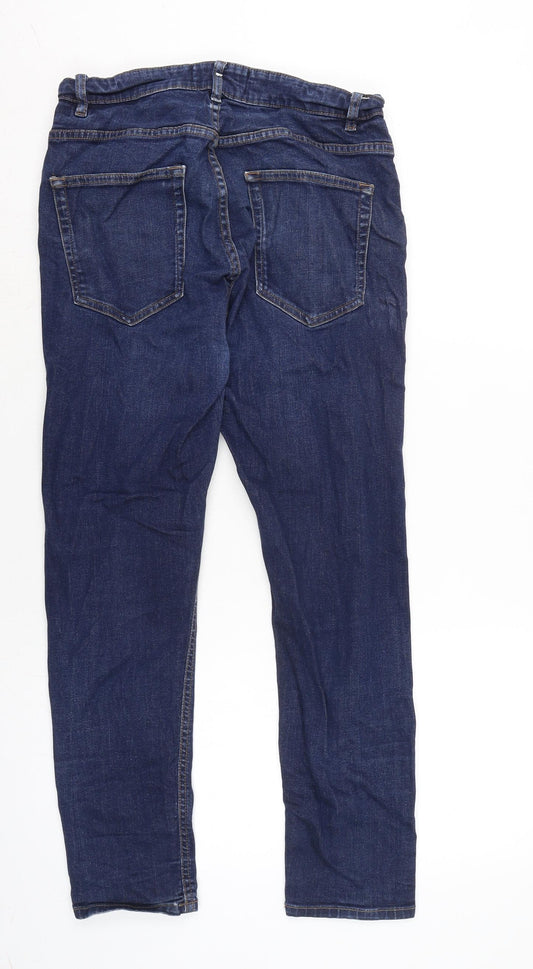 NEXT Mens Blue Cotton Blend Tapered Jeans Size 28 in L26 in Regular Zip