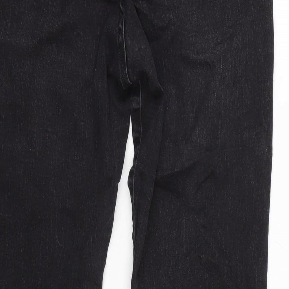 Trussardi Jeans Womens Grey Cotton Blend Straight Jeans Size 28 in L30.5 in Regular Zip - Beaded detail to back pockets.