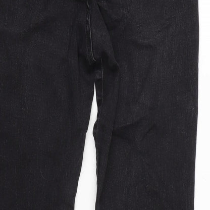Trussardi Jeans Womens Grey Cotton Blend Straight Jeans Size 28 in L30.5 in Regular Zip - Beaded detail to back pockets.