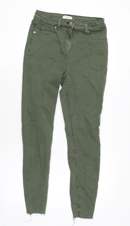 Womens UK Size 12 Papaya Extra-Slim Fit Tapered Green Jeans