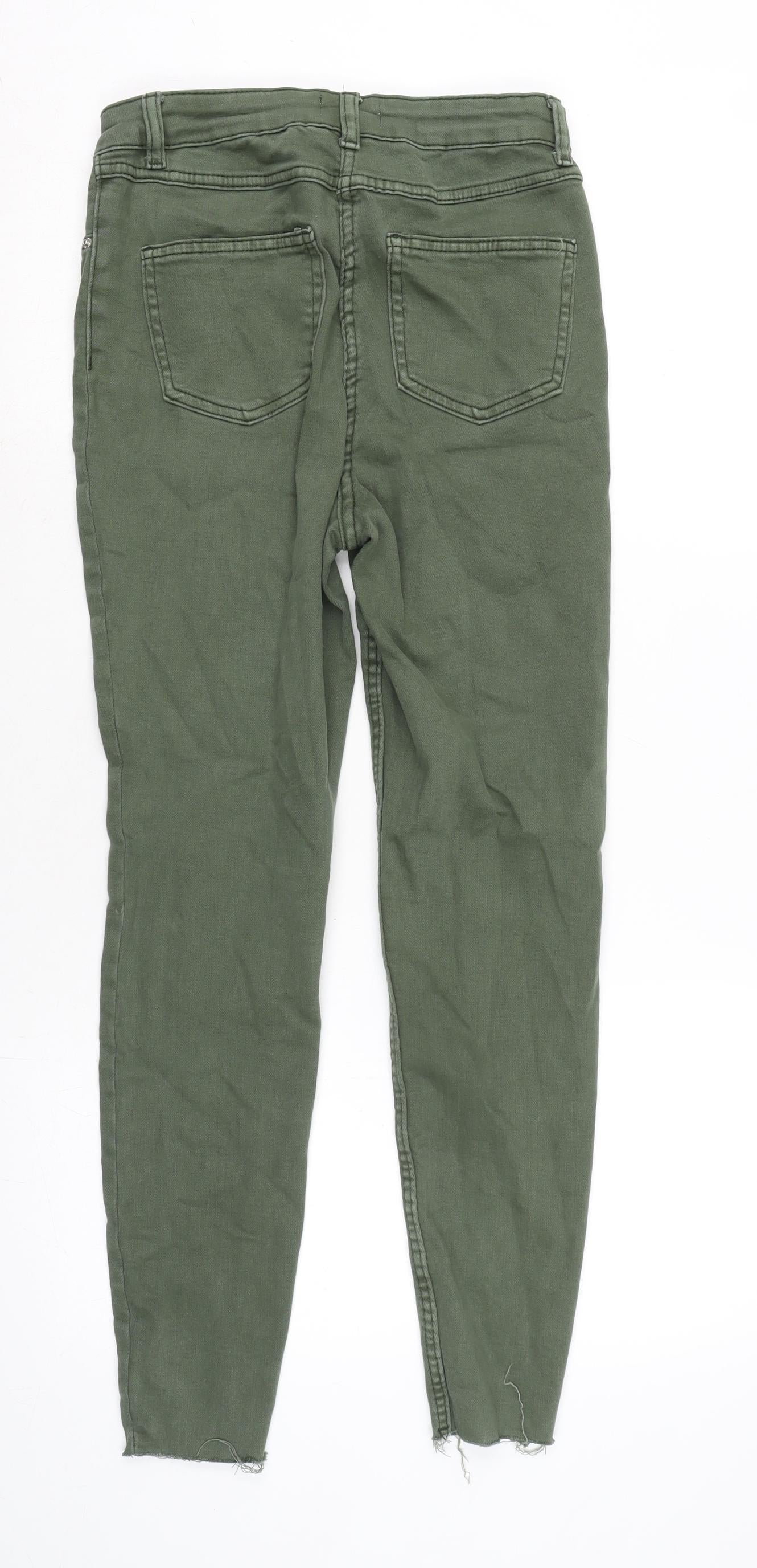 Womens UK Size 12 Papaya Extra-Slim Fit Tapered Green Jeans