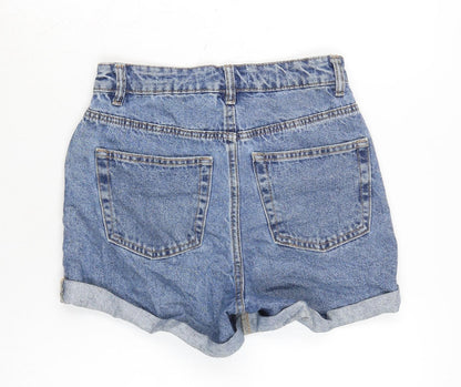 Denim & Co. Womens Blue Cotton Boyfriend Shorts Size 26 in Regular Zip