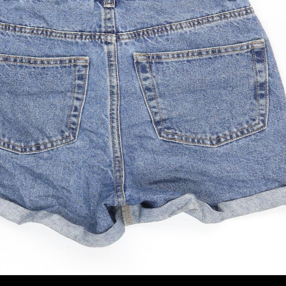 Denim & Co. Womens Blue Cotton Boyfriend Shorts Size 26 in Regular Zip