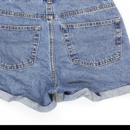 Denim & Co. Womens Blue Cotton Boyfriend Shorts Size 26 in Regular Zip