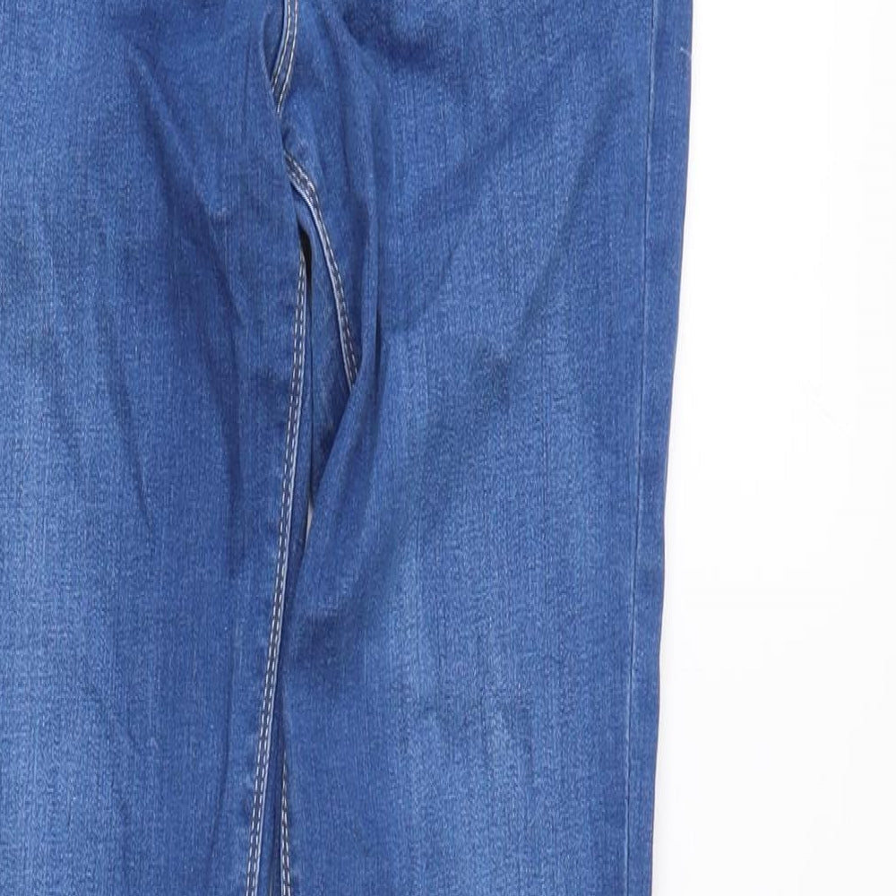 Zara Womens Blue Cotton Blend Skinny Jeans Size 8 L32 in Regular Zip