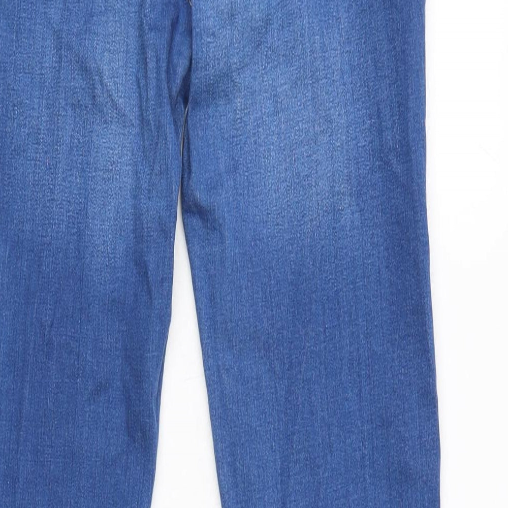 Zara Womens Blue Cotton Blend Skinny Jeans Size 8 L32 in Regular Zip