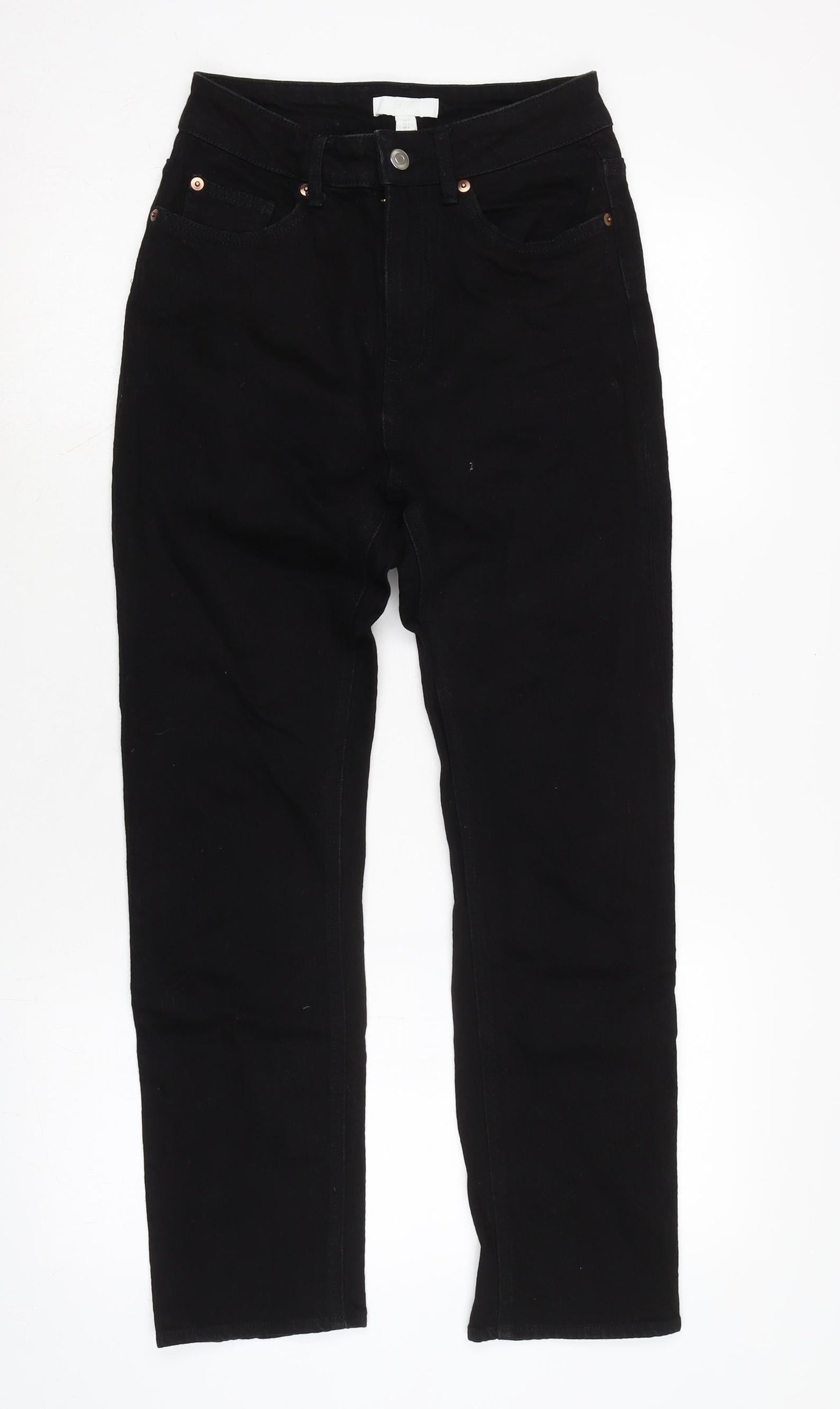 Womens UK Size 8 H&M Regular Fit Straight Black Jeans