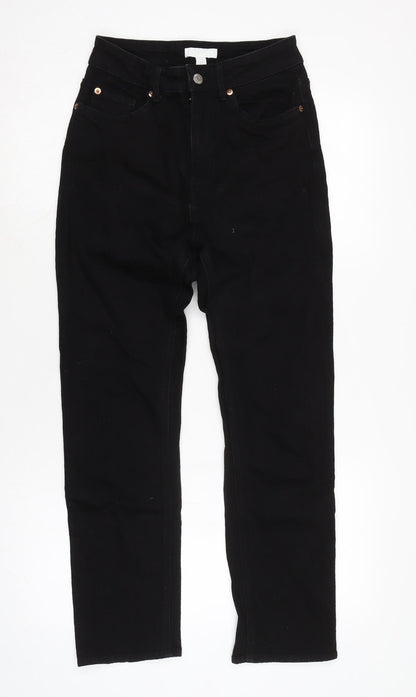 Womens UK Size 8 H&M Regular Fit Straight Black Jeans