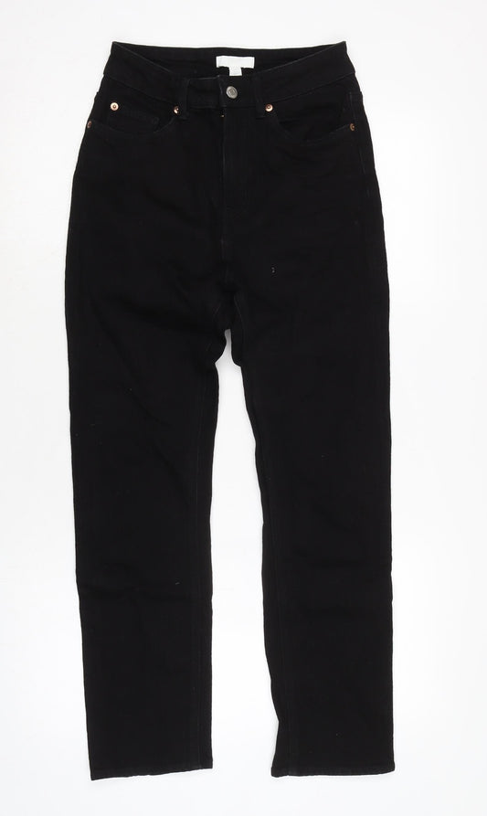 Womens UK Size 8 H&M Regular Fit Straight Black Jeans