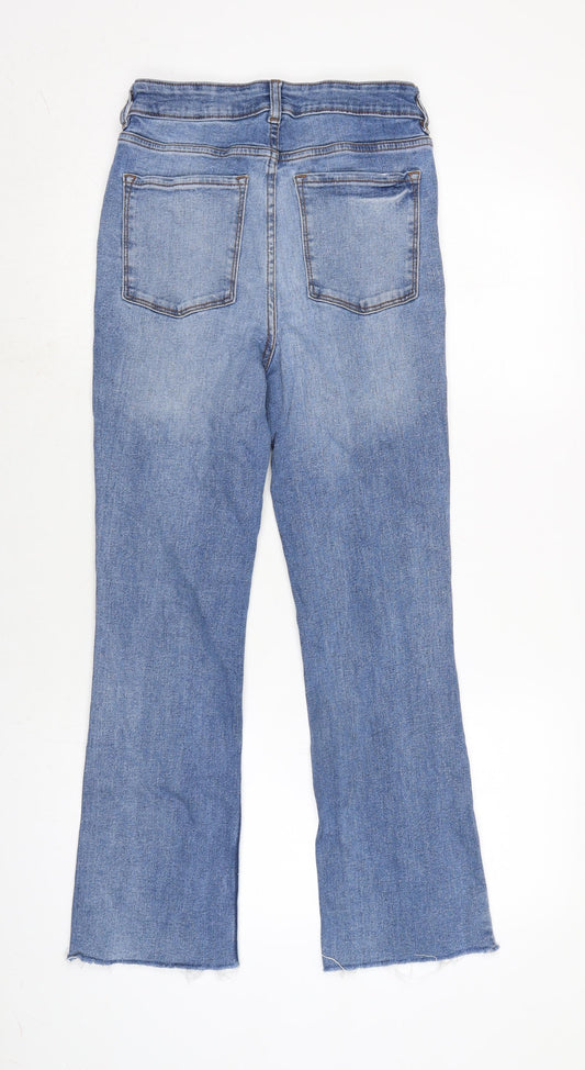 Denim & Co. Womens Black Cotton Blend Bootcut Jeans Size 10 L26 in Regular Zip