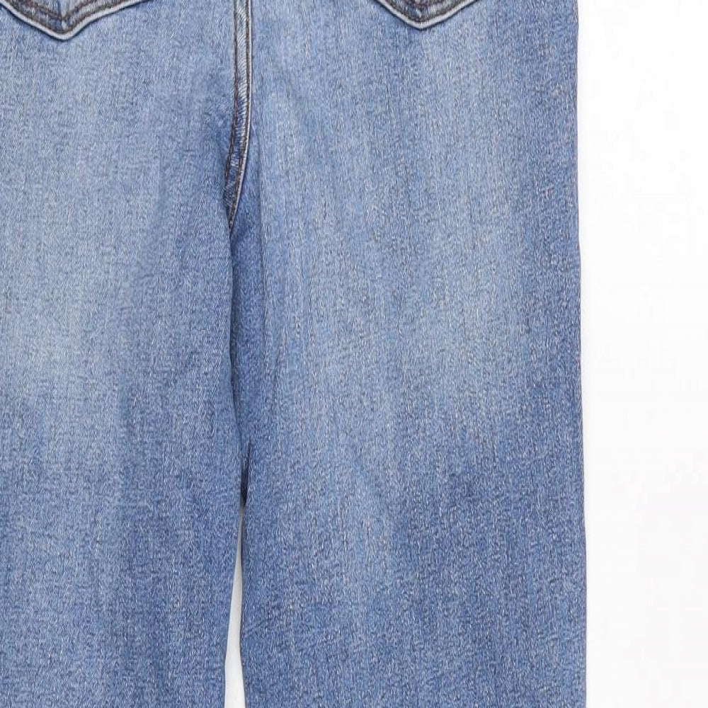 Denim & Co. Womens Black Cotton Blend Bootcut Jeans Size 10 L26 in Regular Zip