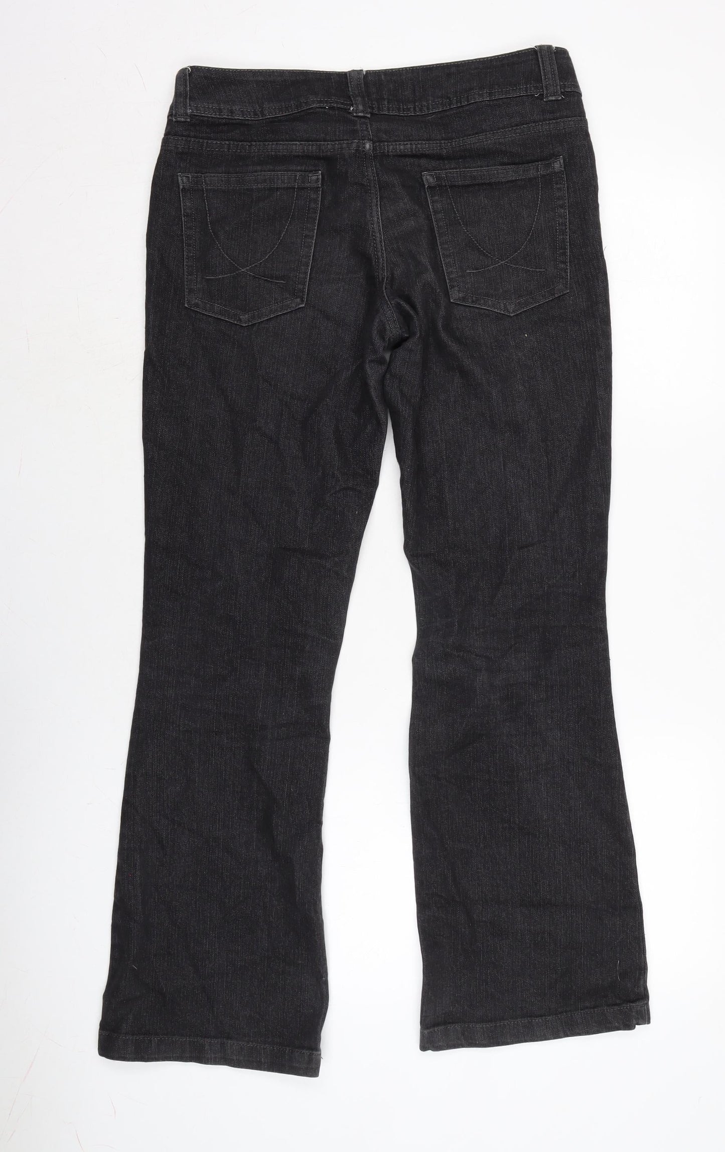 Denim & Co. Womens Grey Cotton Blend Bootcut Jeans Size 10 L30 in Regular Zip