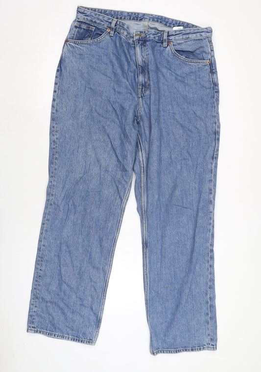 Monki Mens Blue Cotton Skinny Jeans Size 36 in L31 in Regular Zip