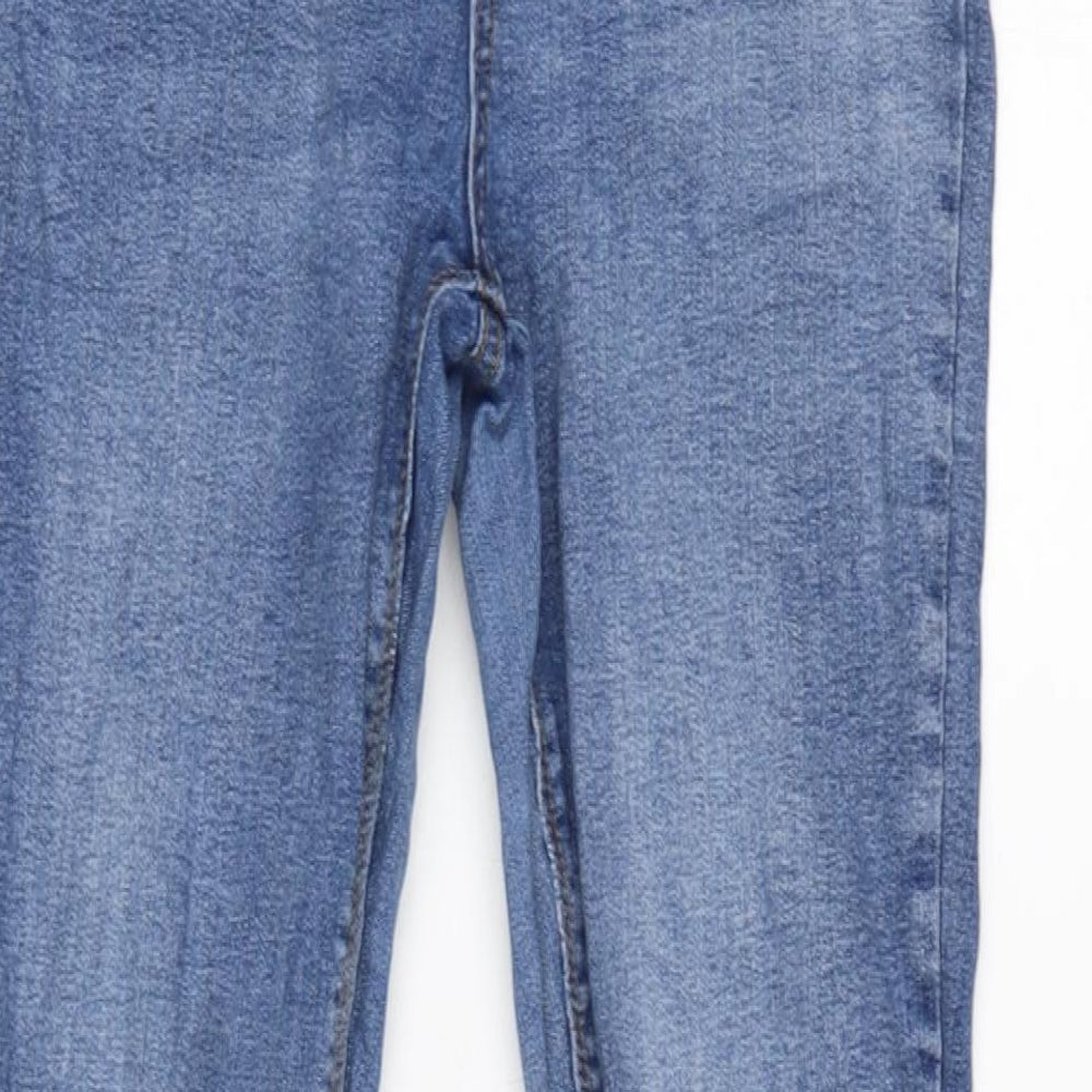 Denim & Co. Womens Blue Cotton Blend Tapered Jeans Size 12 L30 in Regular Zip