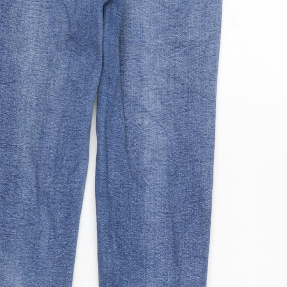 Denim & Co. Womens Blue Cotton Blend Tapered Jeans Size 12 L30 in Regular Zip