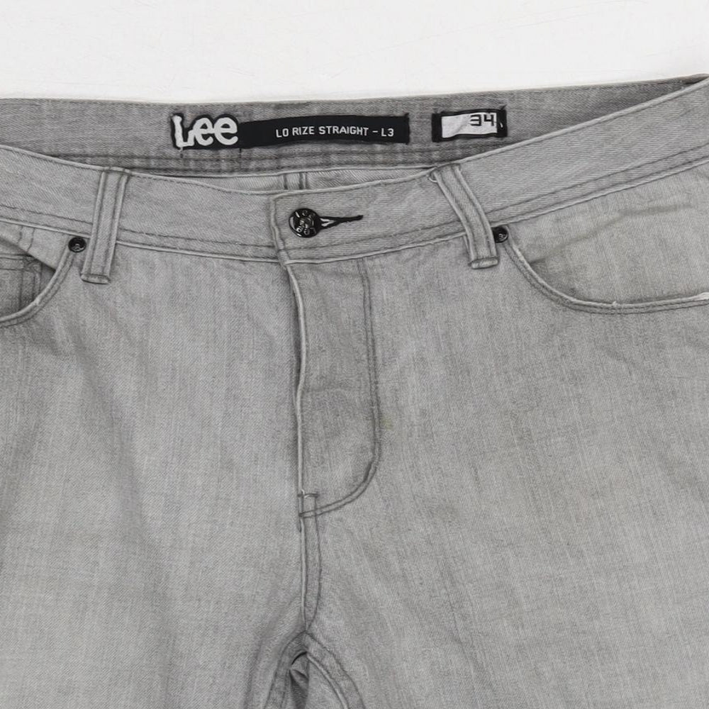 Lee Mens Green Cotton Bermuda Shorts Size 35 in L10 in Regular Button