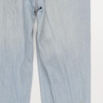 MNG Mens Blue Cotton Blend Straight Jeans Size 32 in L29 in Regular Zip