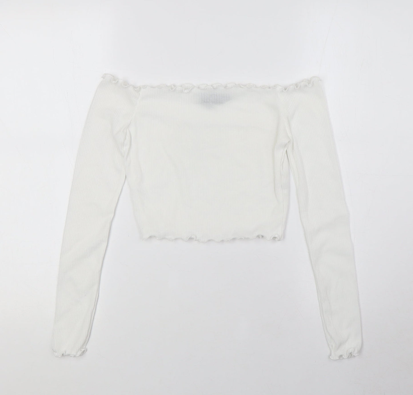 Womens UK Size 6 PRETTYLITTLETHING White Basic Blouse