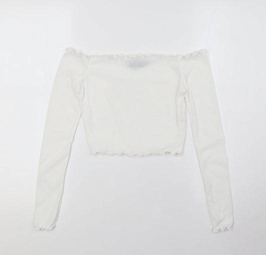 Womens UK Size 6 PRETTYLITTLETHING White Basic Blouse
