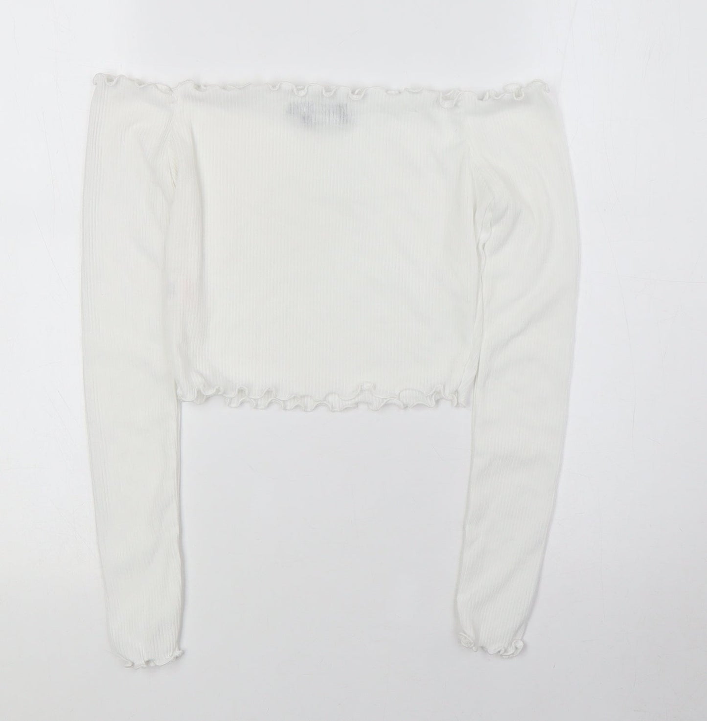 Womens UK Size 6 PRETTYLITTLETHING White Basic Blouse