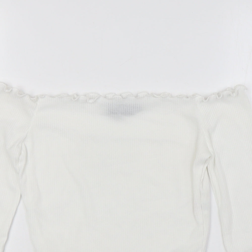Womens UK Size 6 PRETTYLITTLETHING White Basic Blouse