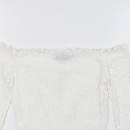 Womens UK Size 6 PRETTYLITTLETHING White Basic Blouse