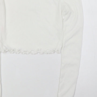 Womens UK Size 6 PRETTYLITTLETHING White Basic Blouse
