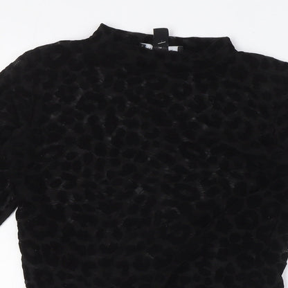 Womens UK Size 8 New Look Black Basic T-Shirt